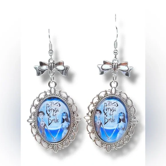 Corpse Bride Tim Burton’s Inspired Character Pendant 2 pairs Set of Earrings - Picture 2 of 7